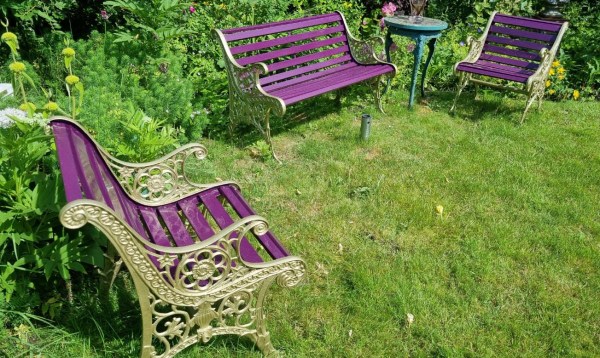 romantische antieke ijzeren gietijzeren tuinbank tuintafel BenB wonderland-1